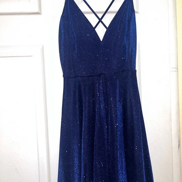 Blue glitter skater dress Windsor - Picture 1 of 5